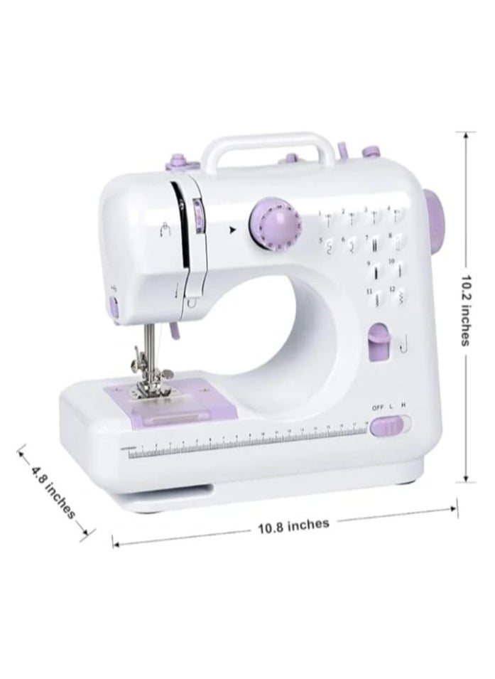 Electric Sewing Machine, Portable Household Machine, Multi-functional Crafting and Adjustable Speed, 12 Stitch Patterns for Kids, Parents, Beginners, Hobbyists, Lightweight