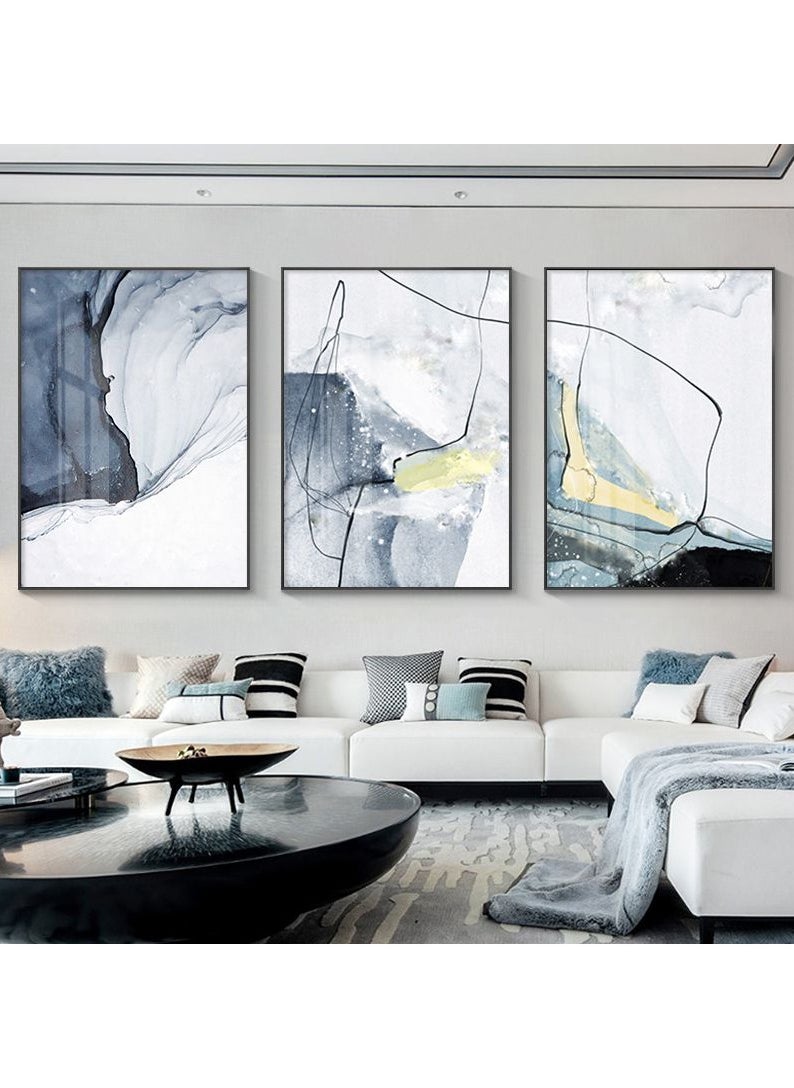 3PCS Wall Art Bright Style Minimalist Decor Modern Abstract Canvas Prints Poster Picture Framed Paintings Decorations