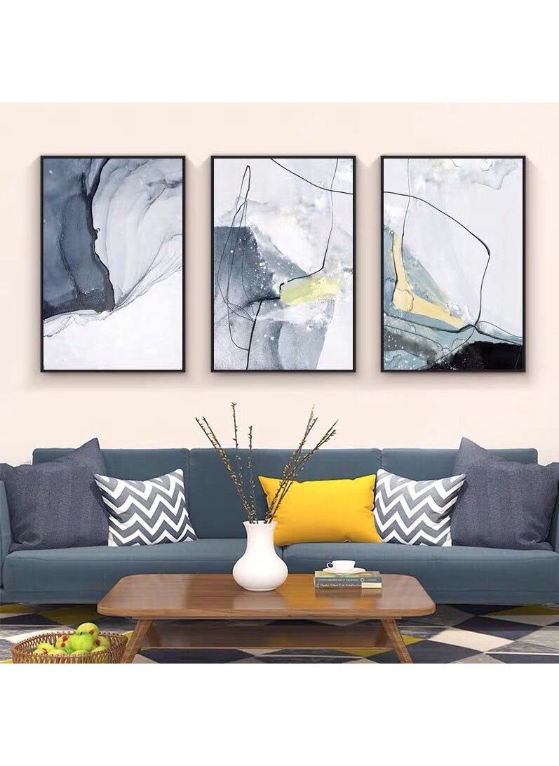 3PCS Wall Art Bright Style Minimalist Decor Modern Abstract Canvas Prints Poster Picture Framed Paintings Decorations