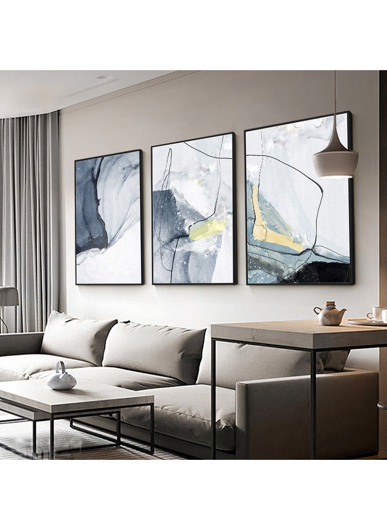 3PCS Wall Art Bright Style Minimalist Decor Modern Abstract Canvas Prints Poster Picture Framed Paintings Decorations