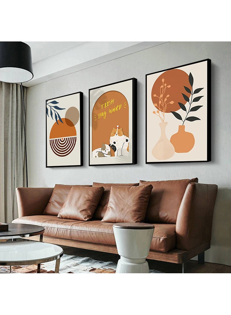 3PCS Wall Art Decor Modern Canvas Prints Poster Picture Framed Paintings Decorations