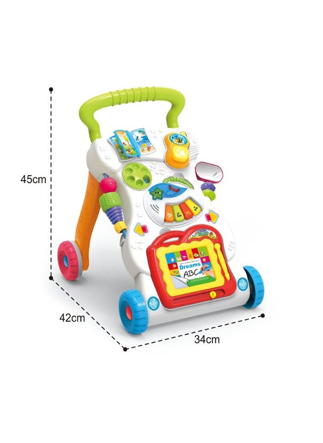 Baby Music And Light Walker With Adjustable Screw Children First Step Car 45x42x34cm