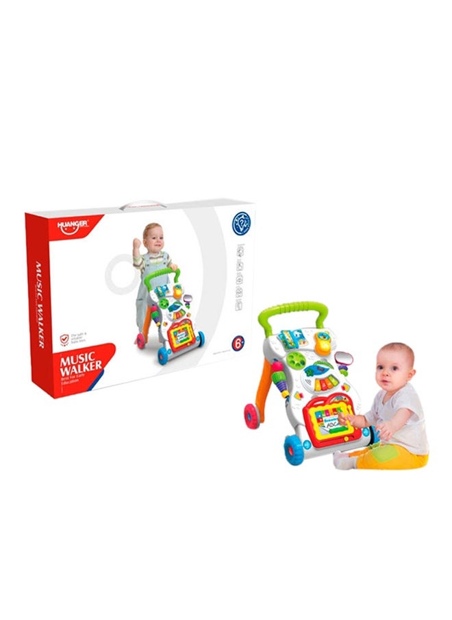 Baby Music And Light Walker With Adjustable Screw Children First Step Car 45x42x34cm