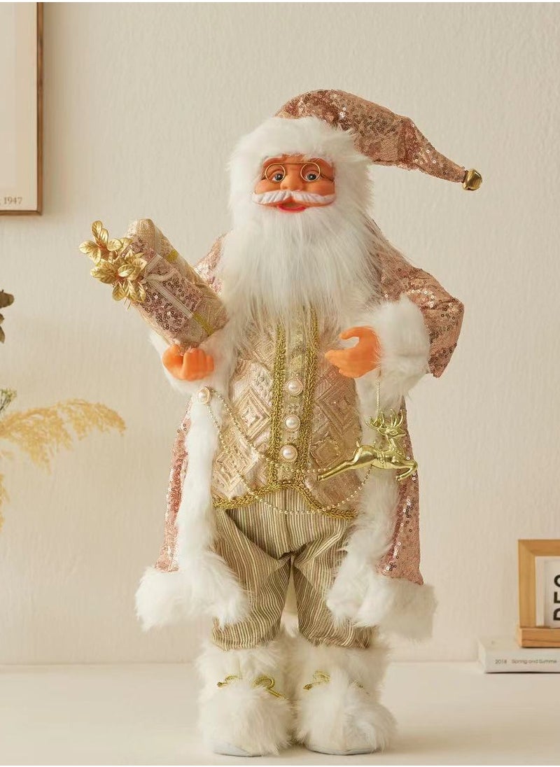 Christmas Santa Claus Figure Standing Traditional Christmas Decorations Ornament Doll Santa Claus Gift for Window Display Table Fireplace Christmas decor Santa Claus Figure Statue decor