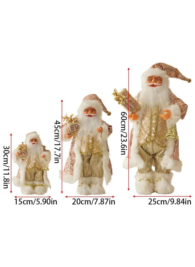 Christmas Santa Claus Figure Standing Traditional Christmas Decorations Ornament Doll Santa Claus Gift for Window Display Table Fireplace Christmas decor Santa Claus Figure Statue decor