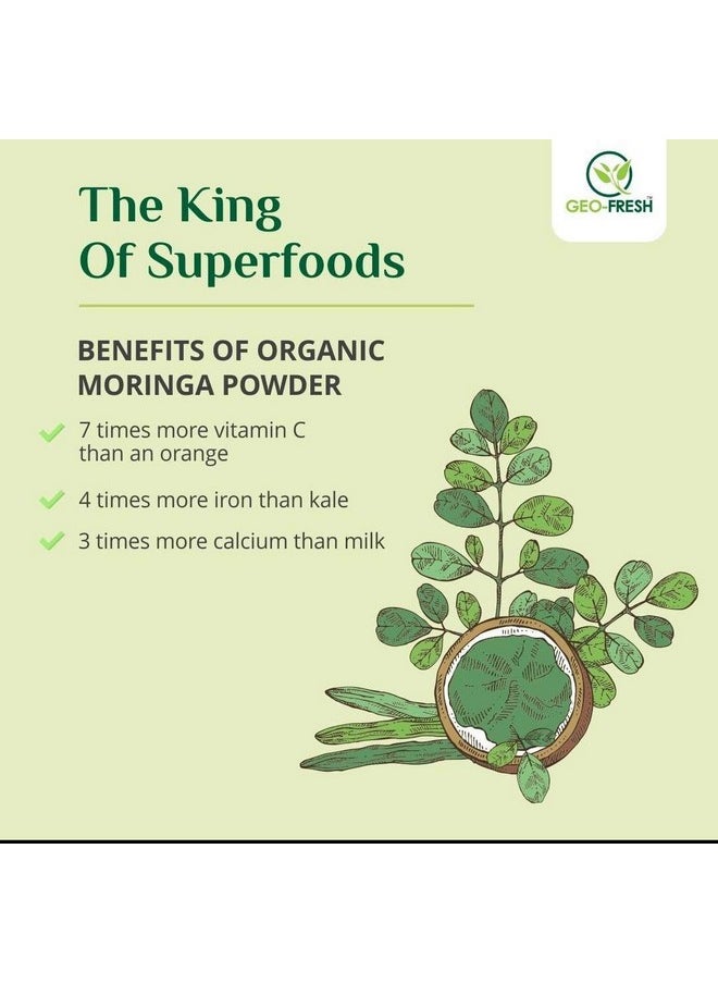Organic Superfood Moringa Powder (Olifera) Leaf Powder Powerful Vitamins & Antioxidants - 250G | Boosts Immunity |