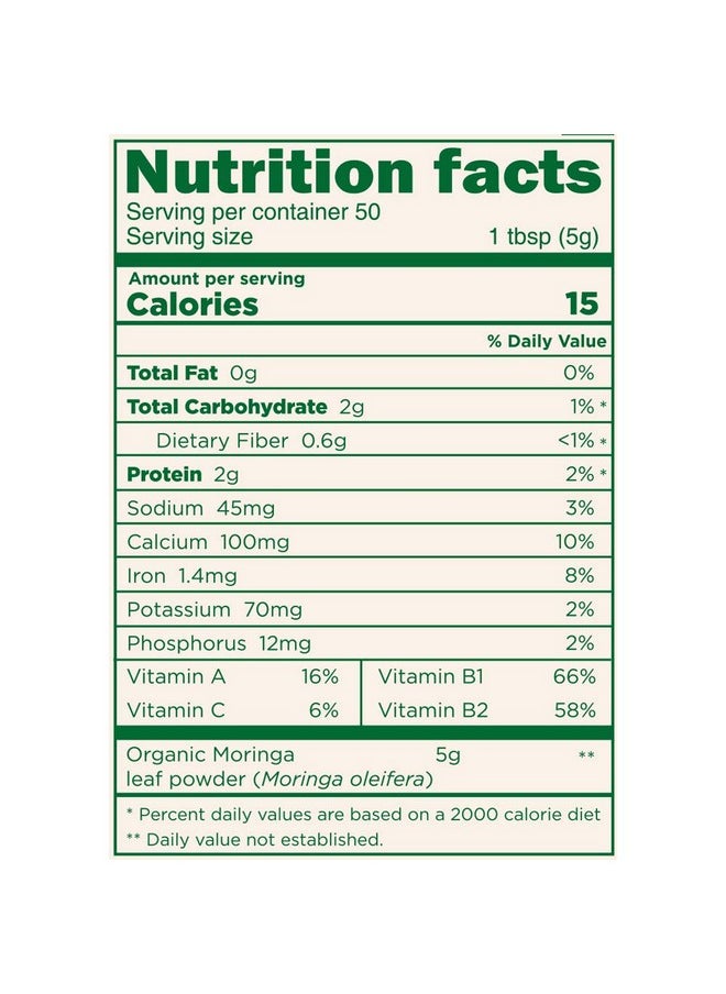Organic Superfood Moringa Powder (Olifera) Leaf Powder Powerful Vitamins & Antioxidants - 250G | Boosts Immunity |