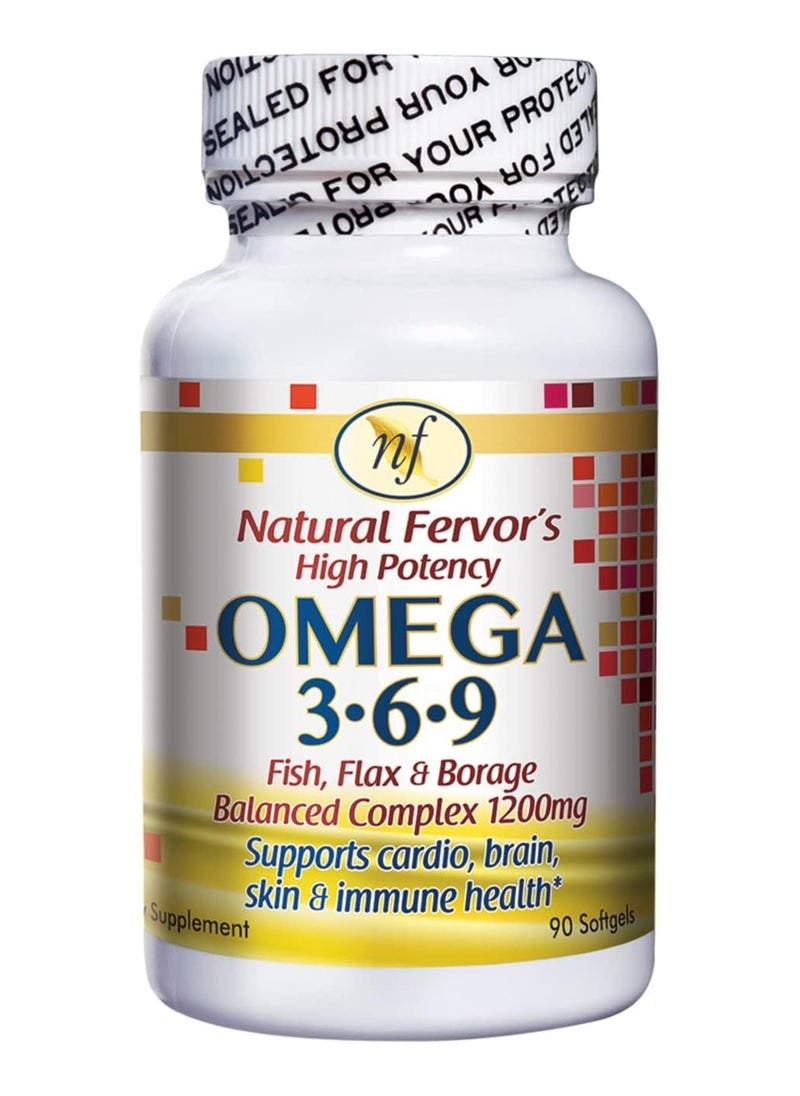 High Potency Omega 3.6.9 Fish Oil Flax Seed And Borage Balanced Complex 2400 Mg 90 Softgel