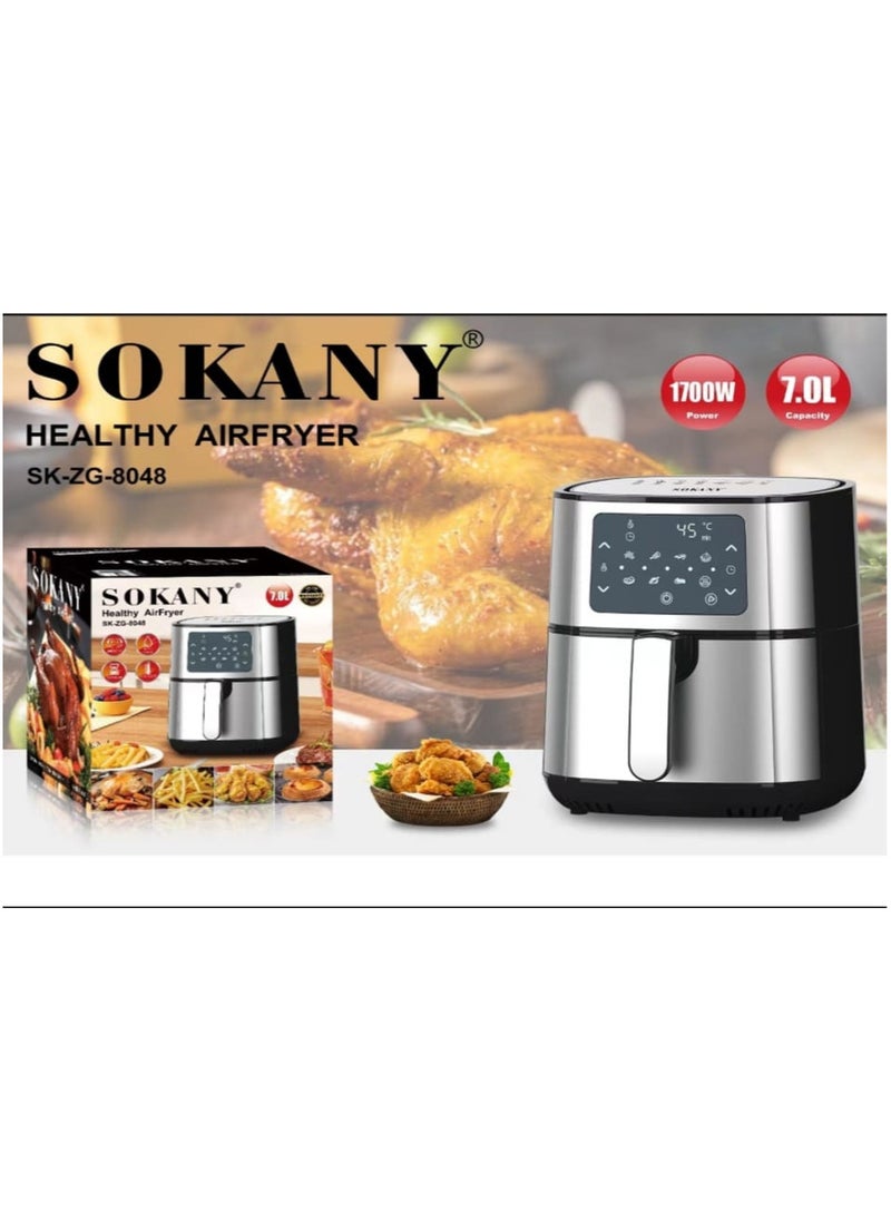 Air Fryer Sokany SK-8048 Essential 7L , Digital , 1700W, Silver