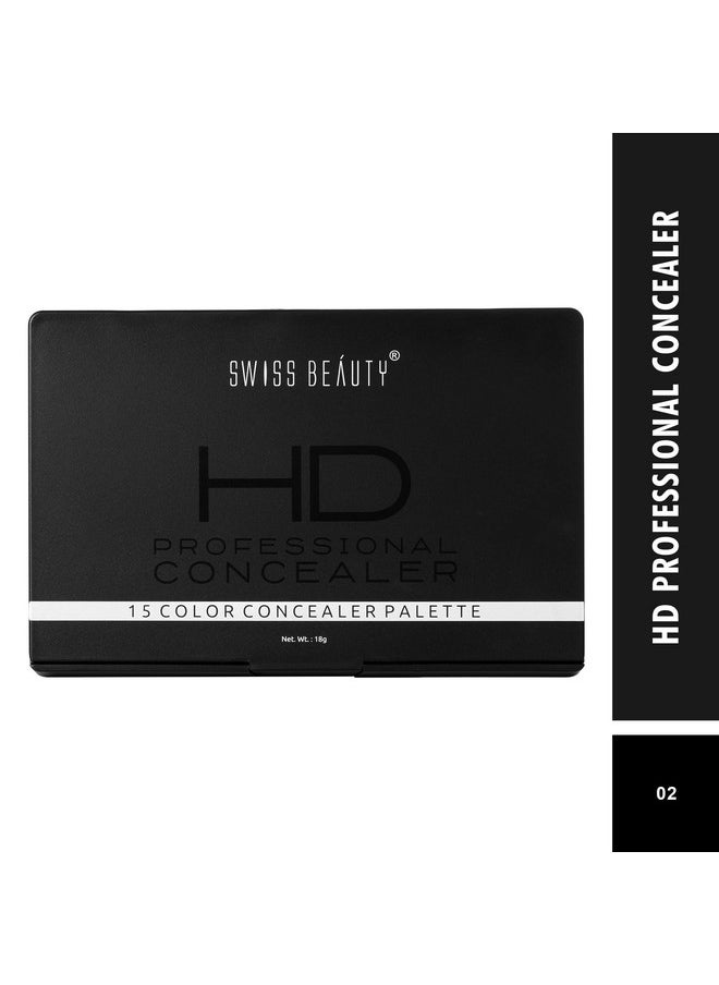 Swiss Beauty HD Professional Concealer Palette, Shade-02, Face Makeup, 18g