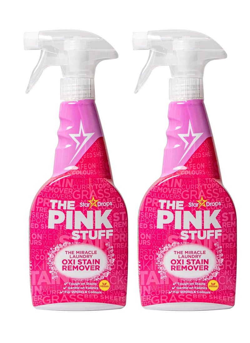 Stardrops - The Pink Stuff - The Miracle Laundry Oxi Stain Remover Spray 2-Pack Bundle (2 Laundry Stain Remover)