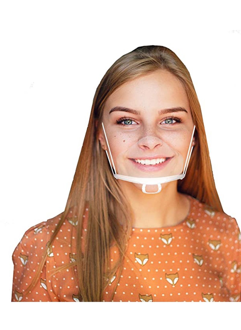 10 Pcs Plastic Mask, Smile Transparent Mask, Anti-Fog Sanitary,Reusable, Women's Transparent Face Guard Skin Care, for Commercial Restaurant, Hotel Waiter, Chef, Beauty Salons
