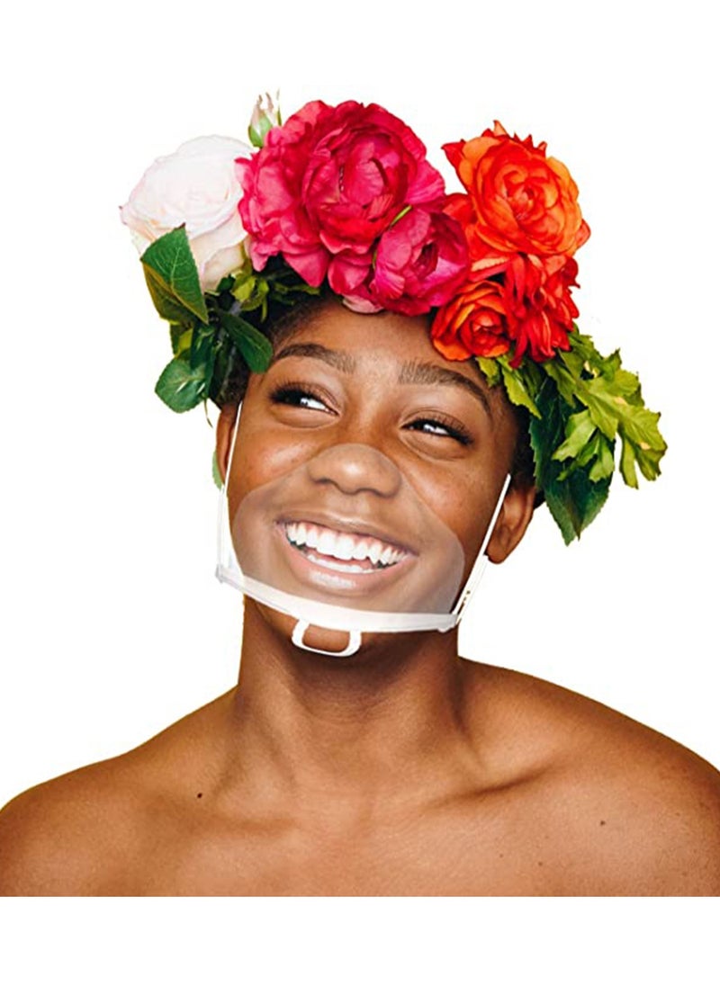 10 Pcs Plastic Mask, Smile Transparent Mask, Anti-Fog Sanitary,Reusable, Women's Transparent Face Guard Skin Care, for Commercial Restaurant, Hotel Waiter, Chef, Beauty Salons