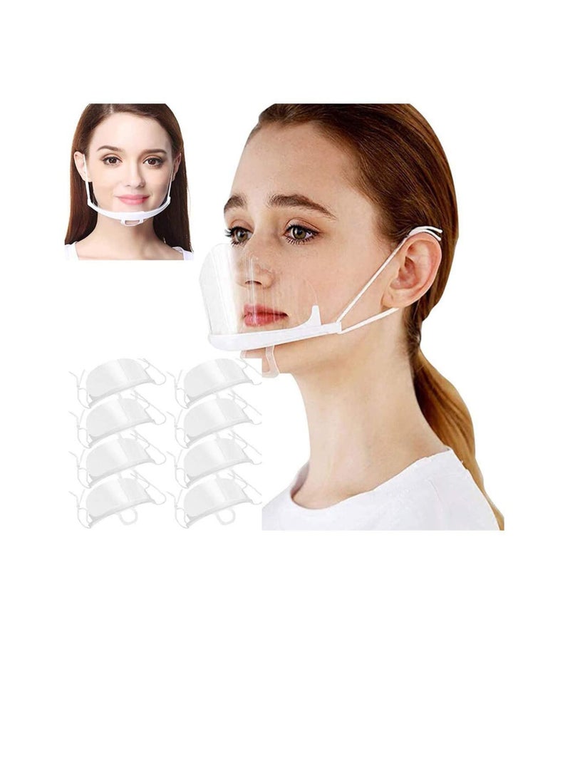 10 Pcs Plastic Mask, Smile Transparent Mask, Anti-Fog Sanitary,Reusable, Women's Transparent Face Guard Skin Care, for Commercial Restaurant, Hotel Waiter, Chef, Beauty Salons