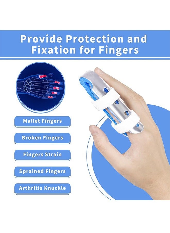 3-Piece Finger Splint, Metal Finger Support Brace for Broken Fingers Straightening Arthritis (3 Size)