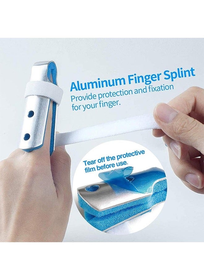 3-Piece Finger Splint, Metal Finger Support Brace for Broken Fingers Straightening Arthritis (3 Size)