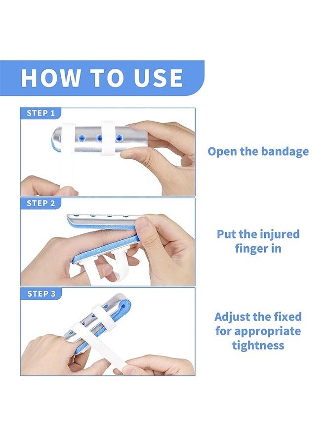 3-Piece Finger Splint, Metal Finger Support Brace for Broken Fingers Straightening Arthritis (3 Size)