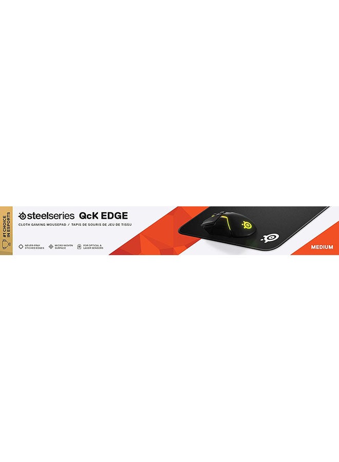 Steelseries Qck Edge Cloth Gaming Mouse Pad - Never-Fray Stitched Edges - Optimized For Gaming Sensors - Size M