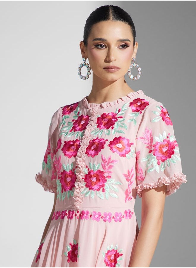 Embroidered Floral Dress