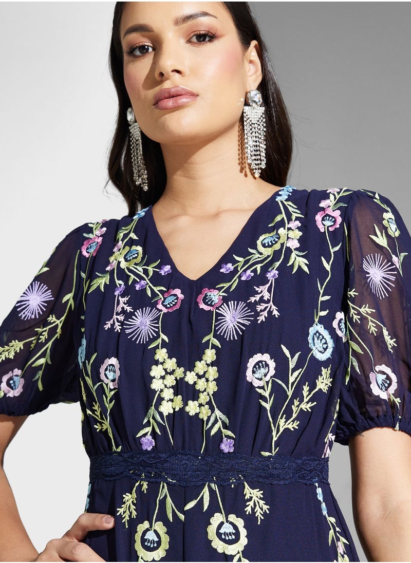 Floral Embroidered Jumpsuit