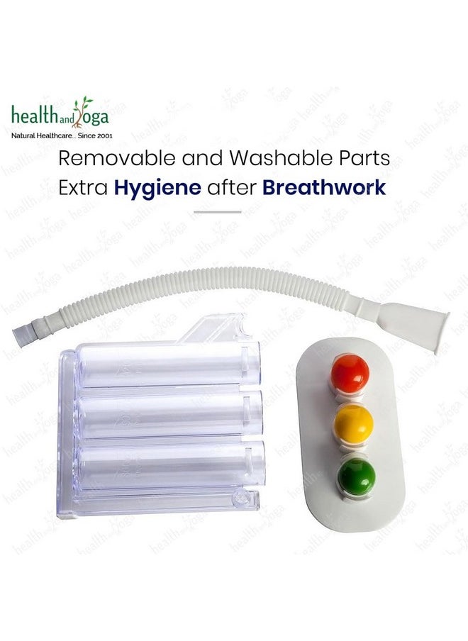 Deep Breathing Lung Exerciser - 3-Chamber Incentive Style Spirometer