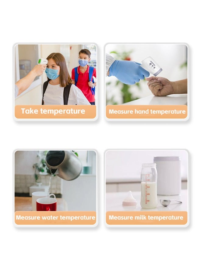 Digital Non-Contact Infrared Thermometer, 4 Modes, with Sound Warning, Store 32 Measurement Results, Measure Forehead, Body, Object Temperature (White and Gray)
