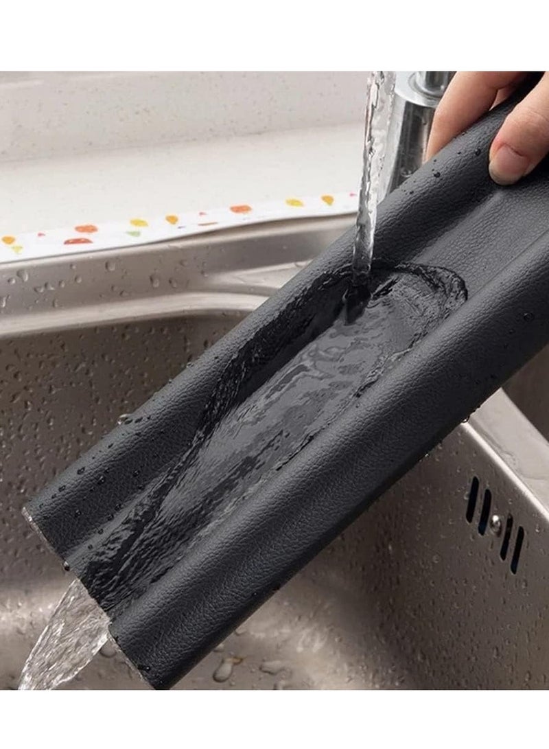 Under Door Draft Stopper - High Resistance Rubber and Fabric - Soundproof Energy Saving Weather Stripping Seal Sweep Strip for Bedroom Doors - 93cm Weatherproof Under Door Seal Black