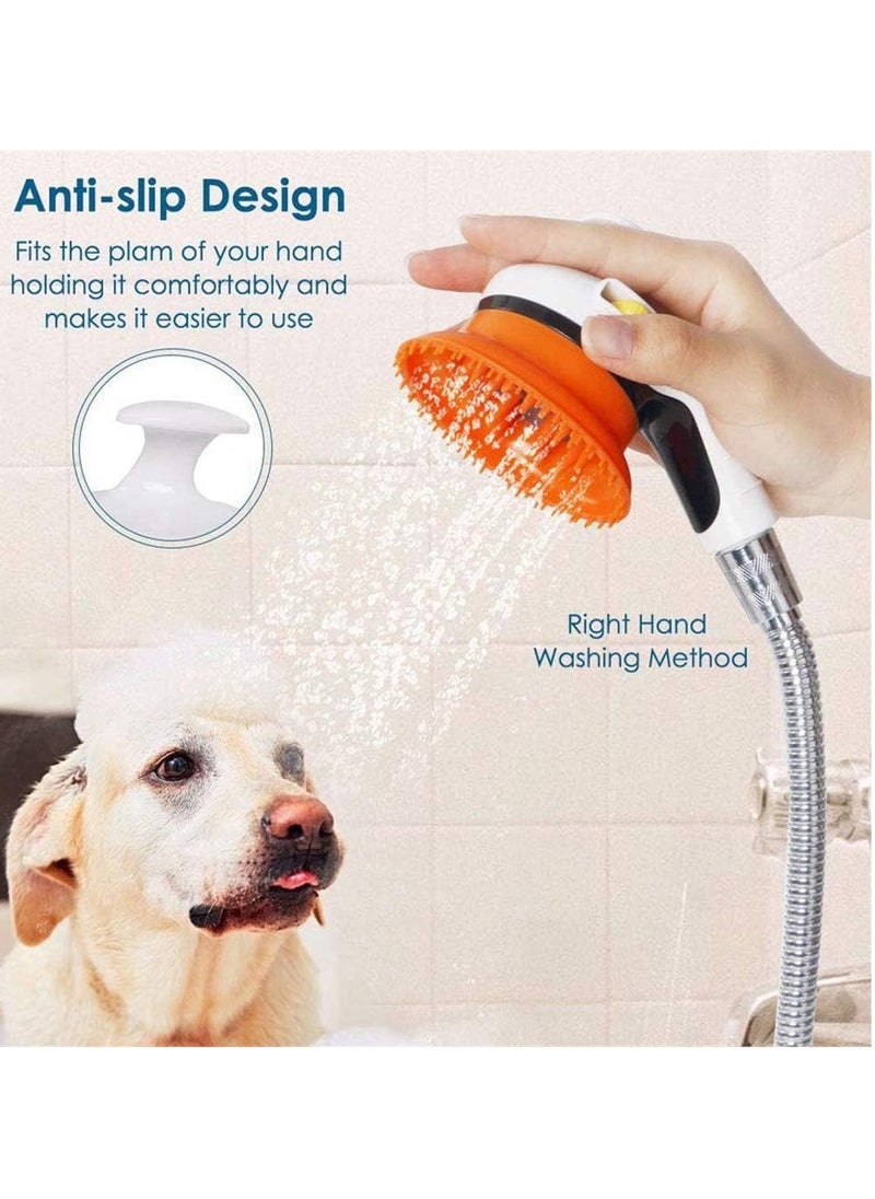 Handheld Pet Shower Head Pet Grooming Shower Bath Spray Head Indoor Outdoor Adjustable Handheld Bathing Tool for Dogs and Cats (Pink)