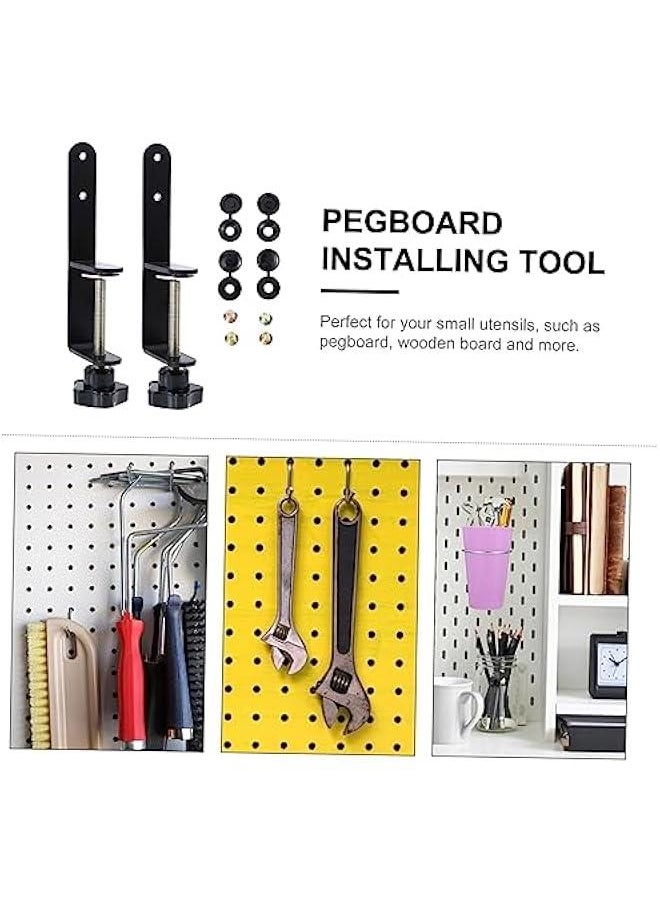 1 Set Perfboard Mounting Clips Pegboards Shelving Hooks Retainer Holder Pegboard Clip Pegboard Install Clip Shelf for Desktop Rope Line Hanger Ordinary Plate Clamp Metal