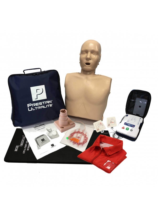 PRESTAN CPR Training Kit w Prestan Ultralite Manikin w Feedback, UltraTrainer, MCR Accessories