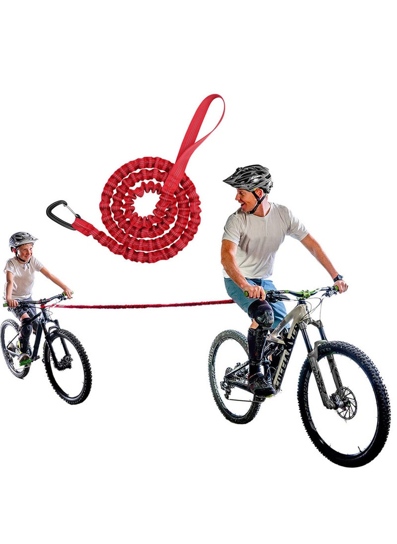 Bicycle Tow Rope Belt Strap,Bike Tow Rope Bungee Mountain Bike Parent-Child Pull Reflective Traction Portable Outdoor Bicycle Towing Strap with Frame Bag(Up to 500 lbs/225 kg)
