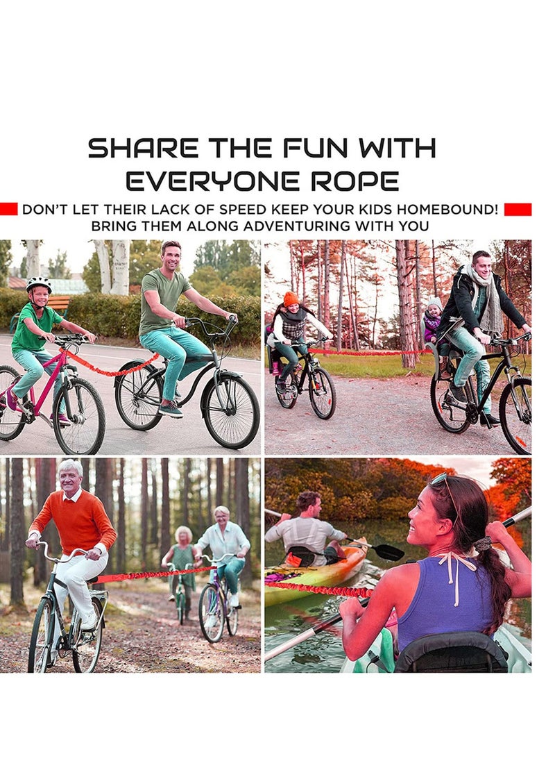 Bicycle Tow Rope Belt Strap,Bike Tow Rope Bungee Mountain Bike Parent-Child Pull Reflective Traction Portable Outdoor Bicycle Towing Strap with Frame Bag(Up to 500 lbs/225 kg)