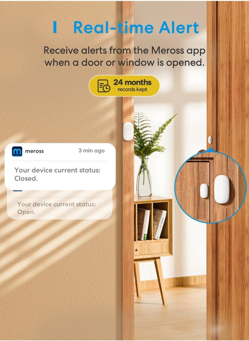 meross Smart Door & Window Sensor, Meross Hub Required, Mini Door Detector