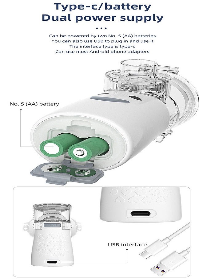 Mesh Nebulizer, 2 Modes Handheld Nebulizer, Quiet Design for Adults and Kids