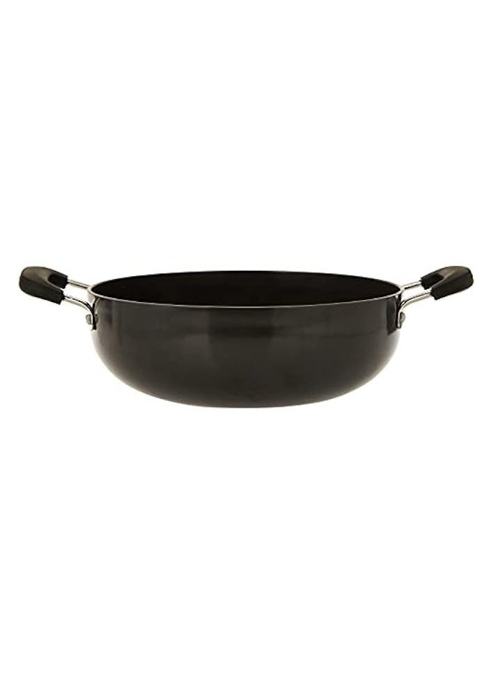 Anodized Nonstick Aluminum Deep Kadai Double Handle, 22cm, BBAK12, Kadai Pot , Deep Frying Pot , Cooking Pot , Casserole