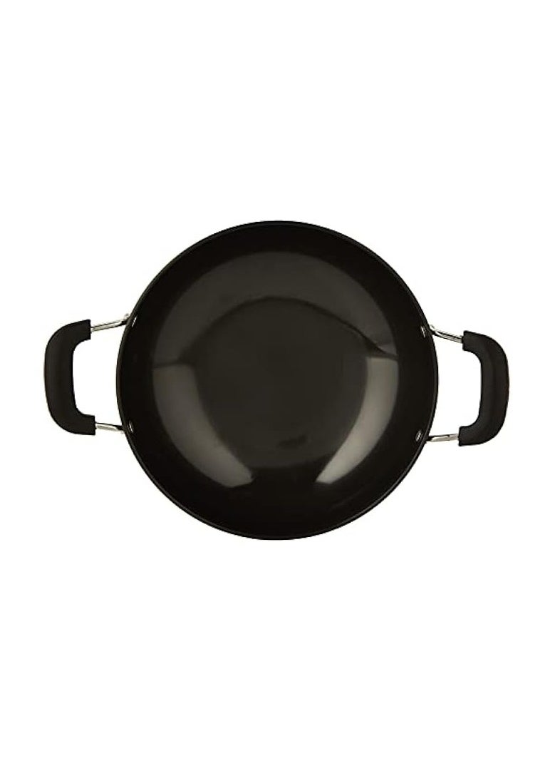 Anodized Nonstick Aluminum Deep Kadai Double Handle, 22cm, BBAK12, Kadai Pot , Deep Frying Pot , Cooking Pot , Casserole