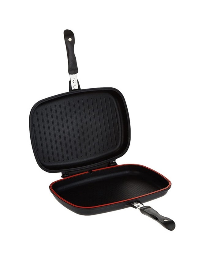 Aluminum Two Sided Double Grill Non-Stick Pan Black 36cm