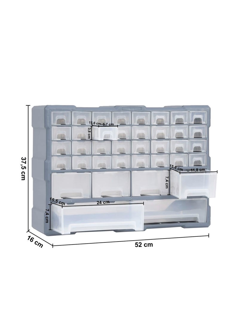 Modern Design Multi-drawer Organiser with 40 Drawers 52x16x37.5 cm