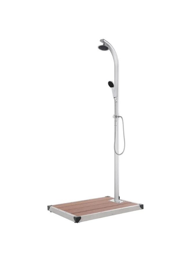 vidaXL Garden Shower with Brown Base 220 cm Aluminium