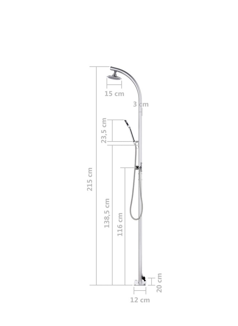 modern style of outdoor shower Aluminum Garden Shower with Brown Base 220cm Outdoor Shower set