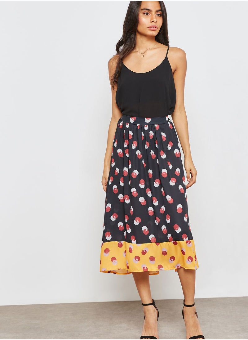 Printed Midi Skirt