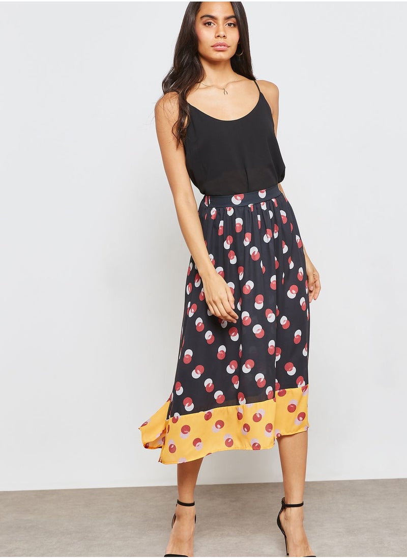 Printed Midi Skirt