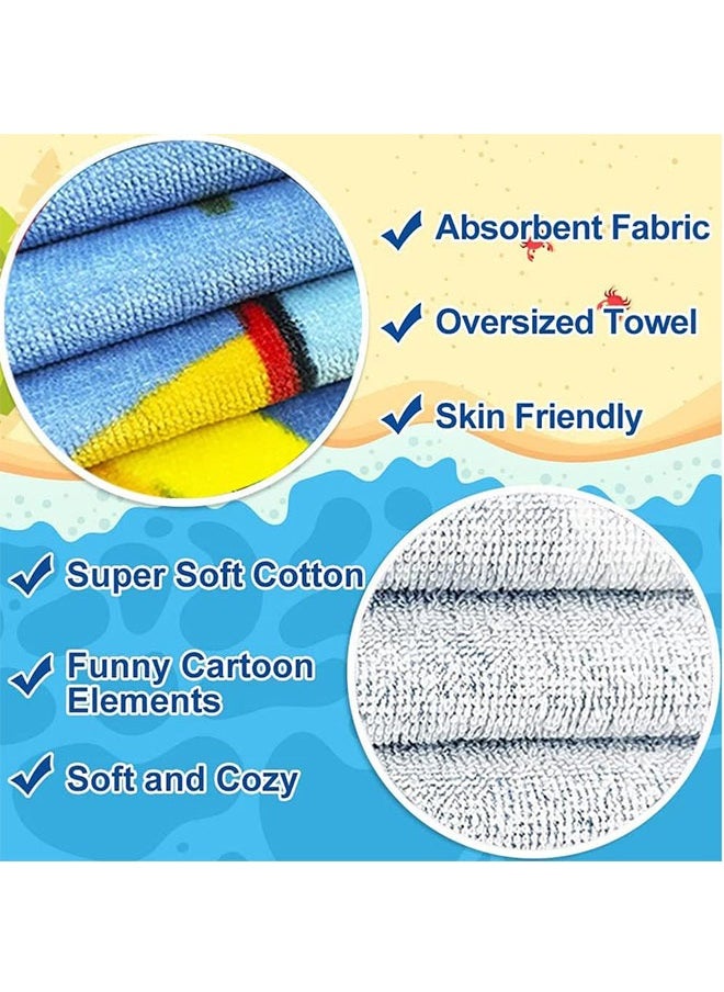 Kids Hooded Beach Bath Towel,Baby Surf Poncho Toddlers Soft Real Cotton Wrap Changing Robe for Boy Girl Shower/Beach/Pool Child Cover ups 127x76 CM Large Towel Wrap,Engineering Vehicle Pattern