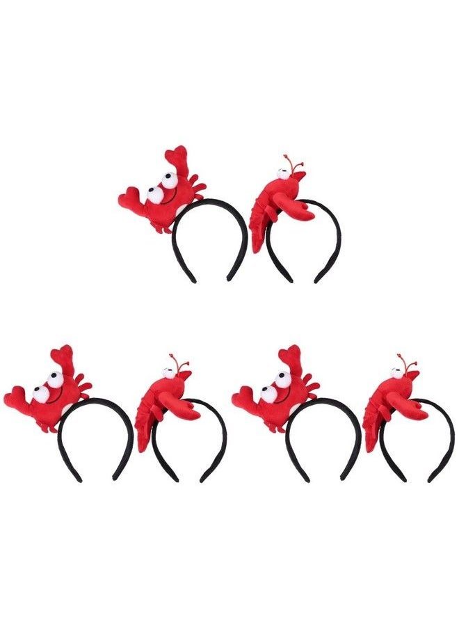 6Pcs Crab Lobster Headbands Crayfish Claws Headband Lobster Headwear Hair Hoop Lobster Head Bopper Hat Headwear For Mardi Gras Theme Party Supplies