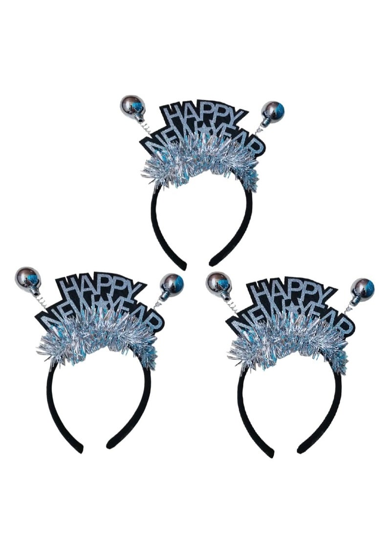 Pack of 3 New Year Tinsel Headband Christmas Headwear New Year Party Photo