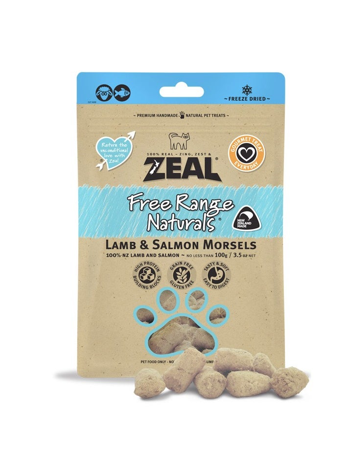 Zeal Dried Lamb & Salmon Morsels (Cat) 100g