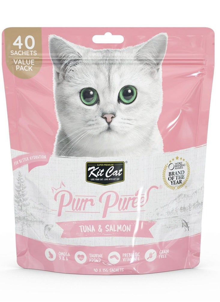 Kit Cat Purr Puree Tuna & Salmon (40 Sachets Value Pack)