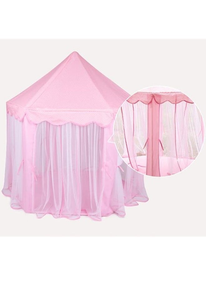 Hexagonal Spire Princess Game Tent, Game House Tent, Tulle Mosquito Proof Indoor And Outdoor Can Be Used, Pink