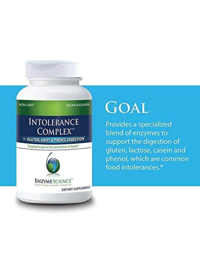 Enzyme Science™ Intolerance Complex™, 30 Capsules – Comprehensive Support for Common Digestive Sensitivities–Gluten, Casein, Lactose, Phenol Sensitivities, and Complex Carbohydrates Intolerance Relief