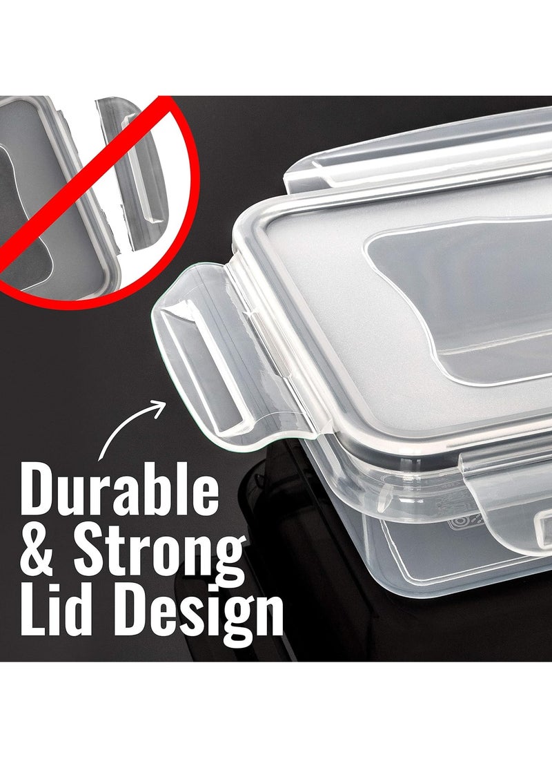 Set of 40 [20 Containers + 20 Lids] Airtight Food Storage Containers - Reusable Food Storage Boxes - Plastic Food Storage Boxes Suitable for Dishwasher Freezer Microwave